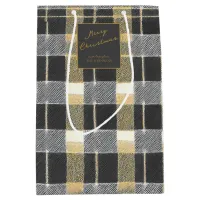 Black Gold Christmas Pattern#7 ID1009 Medium Gift Bag