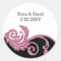 pink wedding label