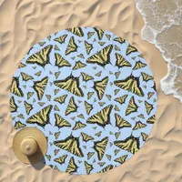 Southwest Yellow Swallowtail Butterflies Round Beach Towel