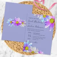 Pastel Purple Lavender Watercolor Blossoms Wedding Invitation