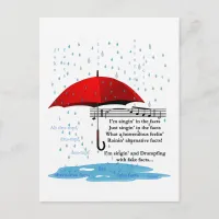 Raining and Singing Alternative Facts Postcard