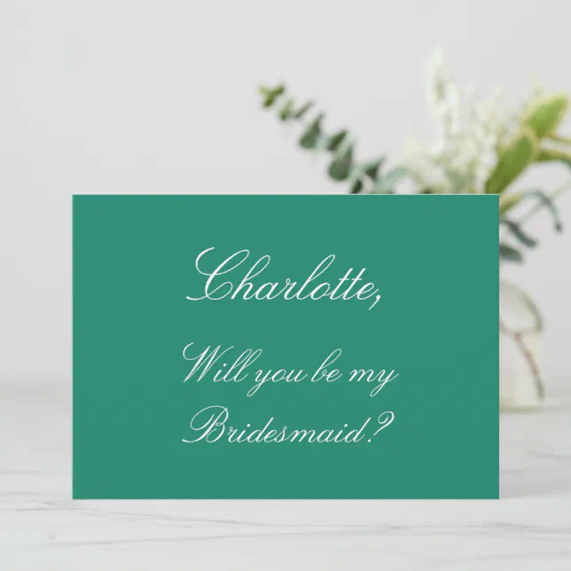 Elegant Emerald Bridesmaid Proposal Invitation