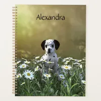 Cute Dalmatian Puppy in Daisies Planner