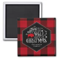 Wild Wonderful Christmas Red Buffalo Plaid ID604 Magnet