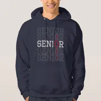 Mens Custom Name Class of 2021 Red Senior Hoodie