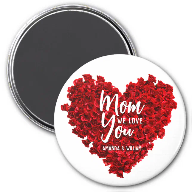 Red Roses Heart Love You Mom Mother's Day Magnet