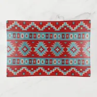 Southwest Mesas Turquoise & Red Trinket Tray