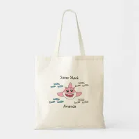 Sister Shark Personalized Beach Tote Bag