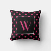 Paris Style Polka Dot Monogrammed  Throw Pillow