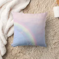 Rainbow of hope - pastel, throw pillow