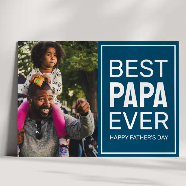 Best papa Ever Custom Father's Day Photo Collage Card