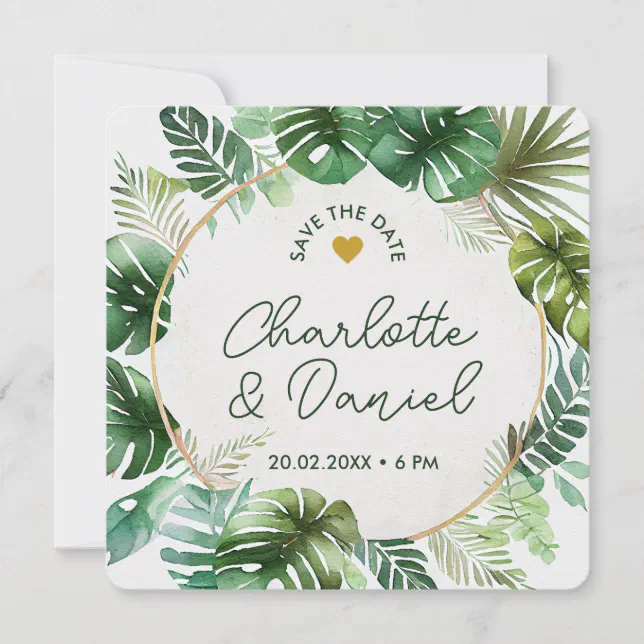 Topical Watercolor Print | Wedding | Save The Date Invitation