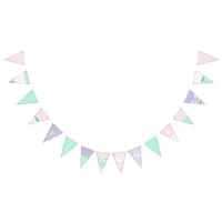 "It's a Girl" Pink, Purple and Green Flag Garland