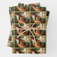 Festively decorated room, traditional Christmas  Wrapping Paper Sheets