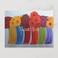 Funky Flower Vases Thank You Postcard