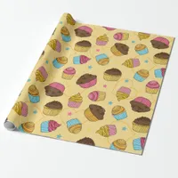 Cupcakes and Muffins Food Pattern Wrapping Paper