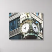 Corner Clock Downtown Chicago Canvas Print