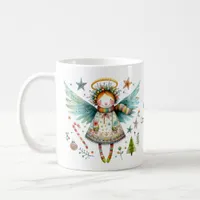 Whimsical Christmas Angel Merry Christmas Coffee Mug