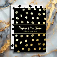 Personalized Business Black and Gold Foil New Year Foil Holiday Card