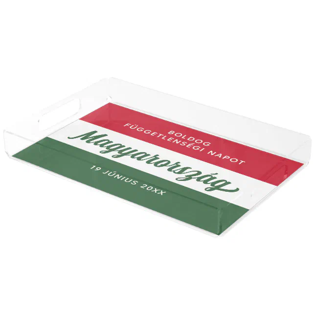 Hungary Independence Day National Flag Acrylic Tray