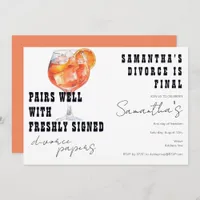 Pairs Well Divorce Papers Aperol Spritz Party Invitation