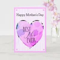 Best Mum Ever Hearts and Roses Mother's Day Card