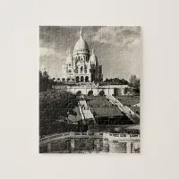 Vintage Sacré-Coeur de Montmartre in Paris Photo Jigsaw Puzzle