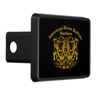 Golden Bison Running Across the Plains at Sunset Hitch Cover