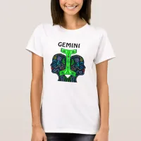 Gemini Art Twins Holding Zodiac Symbol   T-Shirt