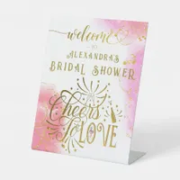 Budget Cheers To Love Wine Tasting Bridal Shower Pedestal Sign