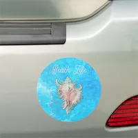 Conch Shell "Beach Life"  Car Magnet