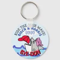 Ride the Blue Wave Biden and Harris 2020 Election Keychain