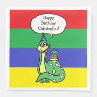 Personalized Dinosaur Boy's Birthday Party Paper Dinner Napkins