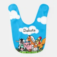 Farm Animals Personalized Baby Boy Baby Bib