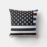 American Flag Patriotic Red White Blue Pillow