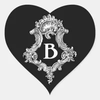 B Monogram Initial Heart Sticker