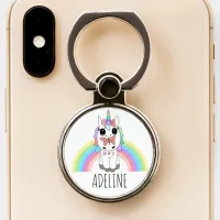 Personalized Unicorn and Rainbow Name Phone Ring Stand