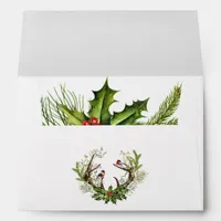 Watercolor Rustic Reindeer Christmas Envelope