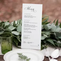 Luxury Calligraphy Elegant Wedding Reception Menu