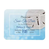 Blue  Sand Dollar  Wedding Save the Date Magnet