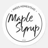 Modern Maple Syrup Label Black And White