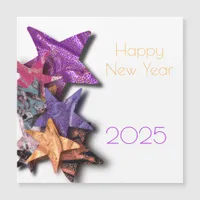 Multicolored shining stars - new year 2025