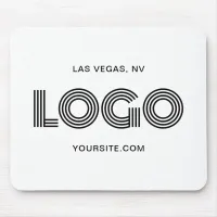 Black and White Modern Logo Mouse Pad