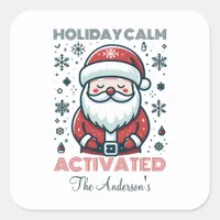 Holiday Calm Santa Personalized  Square Sticker