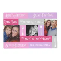 Family Dinner Typography Photo Monogram Placemat