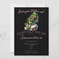 Sassy Elf Squad Christmas Girls Night Out Birthday Invitation