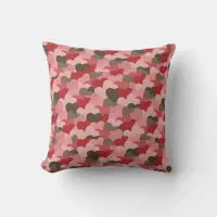 Rustic Valentines Paper Hearts Pattern Throw Pillow