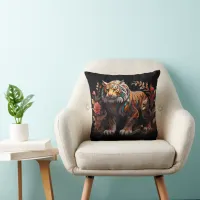 Eye-Catching Colorful Tiger Home D&#233;cor Throw Pillow