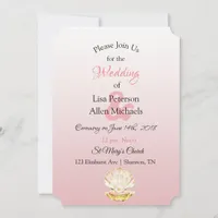 Seaside Coral Clam and Pearl  Wedding invitations