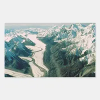 Alaska Mountain Range-Aerial View Rectangular Sticker